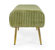 Olive-colored Selena 2-seater bench in velvet