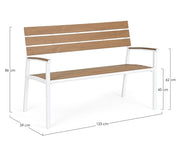 Isak white garden furniture bench