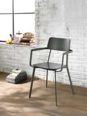 4x Sedia in legno laccato verde 61 cm x 51.5 cm H. 82 cm