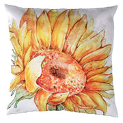 Fabric cushion with white sunflower cm43x43