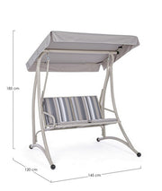 Two-seater steel rocking chair Ivory GRELY 145x120x h185 cm