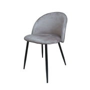 Grey Fabric Chair with Black Metal Legs 78x47x57 cm