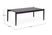 Calypso anthracite garden coffee table 110x60 cm