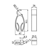 Transparent hook for shower rods or columns