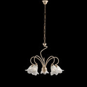 Chandelier in iron ivory gold five lights room 57x h46 cm