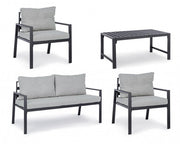 Anthracite garden lounge with removable cushions