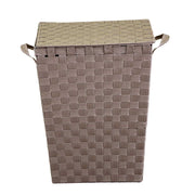 Rectangular dove gray lined polyester basket cm40x30h53