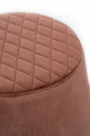 Antique pink metal velvet pouf cm 46.5 x 46.5 x h 33