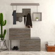 Holdon shoe rack entrance furniture in dark coffee dove grey