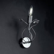 Polished chromed iron wall lamp with crystal rhinestones 1 light 18xh.22 cm