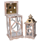 Natural wooden lantern 1-2 cm21x21h50