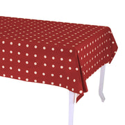 Rectangular burgundy pop polka dot tablecloth cm140x240