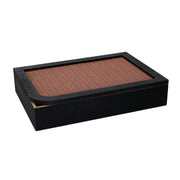 Rectangular black wooden tea box cm20x6x29