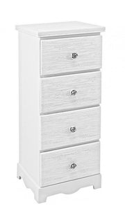 Bedroom chest of drawers in MDF with four drawers Bianca BLANC 31,5x26x h80 cm