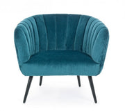 Classic Armchair in Peacock Blue Velvet