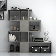 Aktif double-sided bookcase 145x145x29 cm. concrete gray