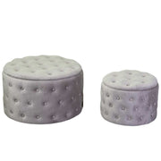 Velvet puff 1-2 light gray cm ø70h42