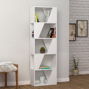 White bookcase 5 shelves Frame 54x24xh.168 cm