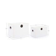 Set of 2 Beijing trunk in white wood