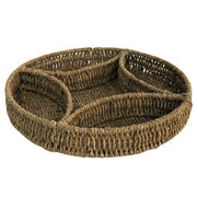 Rope pretzel basket with 5 round compartments cmø32,5h5