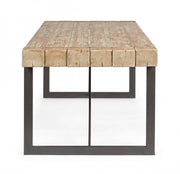 Garrett industrial urban table with wooden top