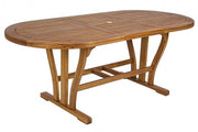 Extendable Oval Acacia wood outdoor table 150 - 200x90x h74 cm