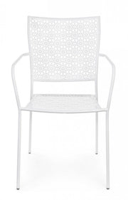Jodie white outdoor chair with armrests