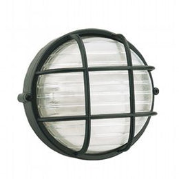 Aluminum Cast Ceiling Light with Printed Glass Diffuser - Lamp Height: 155mm - IP54 Black