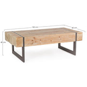Garrett industrial coffee table with wooden top