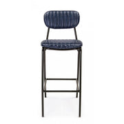 DEBBIE blue leatherette vintage bar stool 44x51x h100 cm