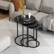 Gloria coffee table set in black marble effect