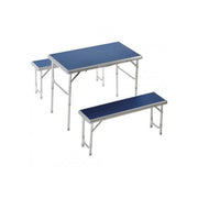 Picnic set in aluminum and MDF one table with two folding benches