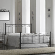 Iron double bed with black footboard TEVERE 166x208x h117 cm