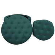 Sage green velvet puff 1-2 cm ø70h42