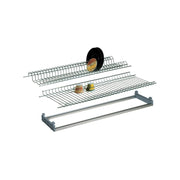 Chrome built-in dish drainer kit with adjustable frame 86x25 cm