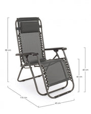 Martin deck chair gray for outdoor