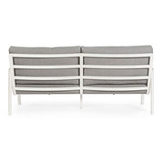 2-3 seater aluminum sofa with white Jalisco cushions