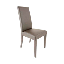 Matching wooden chair covered in dove gray eco-leather 47x47xh.101 cm