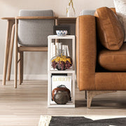 White 3-Tier Side Table Lazena, 57x60x22 cm