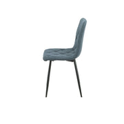 Blue Upholstered Okar Chair with Diamond Stitching