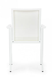 Konnor white aluminum chair with armrests