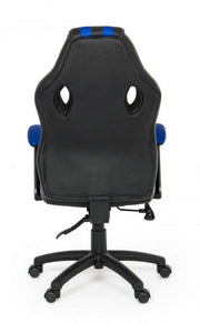 Office armchair with blue leatherette Spider armrests