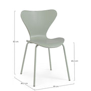 Green polypropylene dining chair TESSA 50x49,5x h82 cm