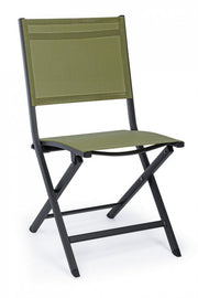 Outdoor chair in aluminum Anthracite Green ELIN 47x57x h88 cm