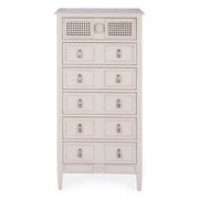 Narrow chest of drawers in wood with six drawers Bianca EUNICE 56x36x h119 cm