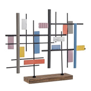 Mondrian steel wood ornament