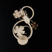 Ivory iron applique with decape decorations and gold roses one light 21x h30 cm
