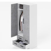 2 Doors Wardrobe With Drawers H.210