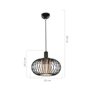 Terla MDL3674 pendant lamp with iron structure and glass diffuser