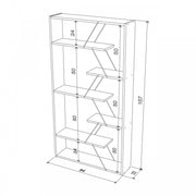 Modern white divider bookcase 84x22x157 cm h